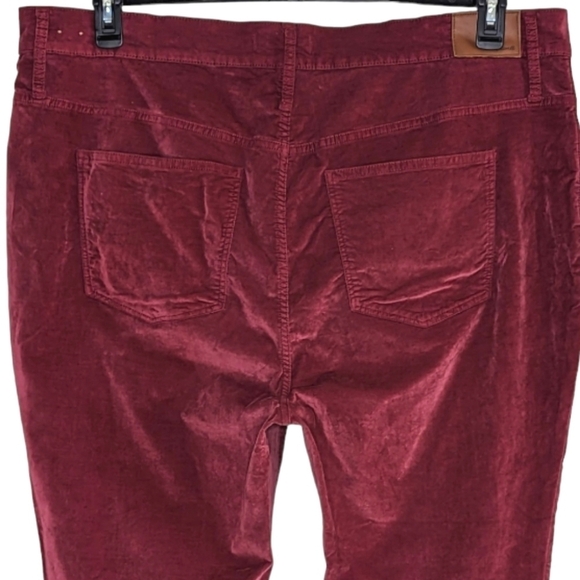 Madewell Plus Size 36 10" High-Rise Skinny Jeans Maroon Stretch Velvet Edition - Picture 7 of 16